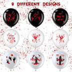 Halloween Balloons, 12 Inch Bloody Balloon,  Horror Balloons with Scary Blood Handprint Zombie Latex Balloon for Halloween Party