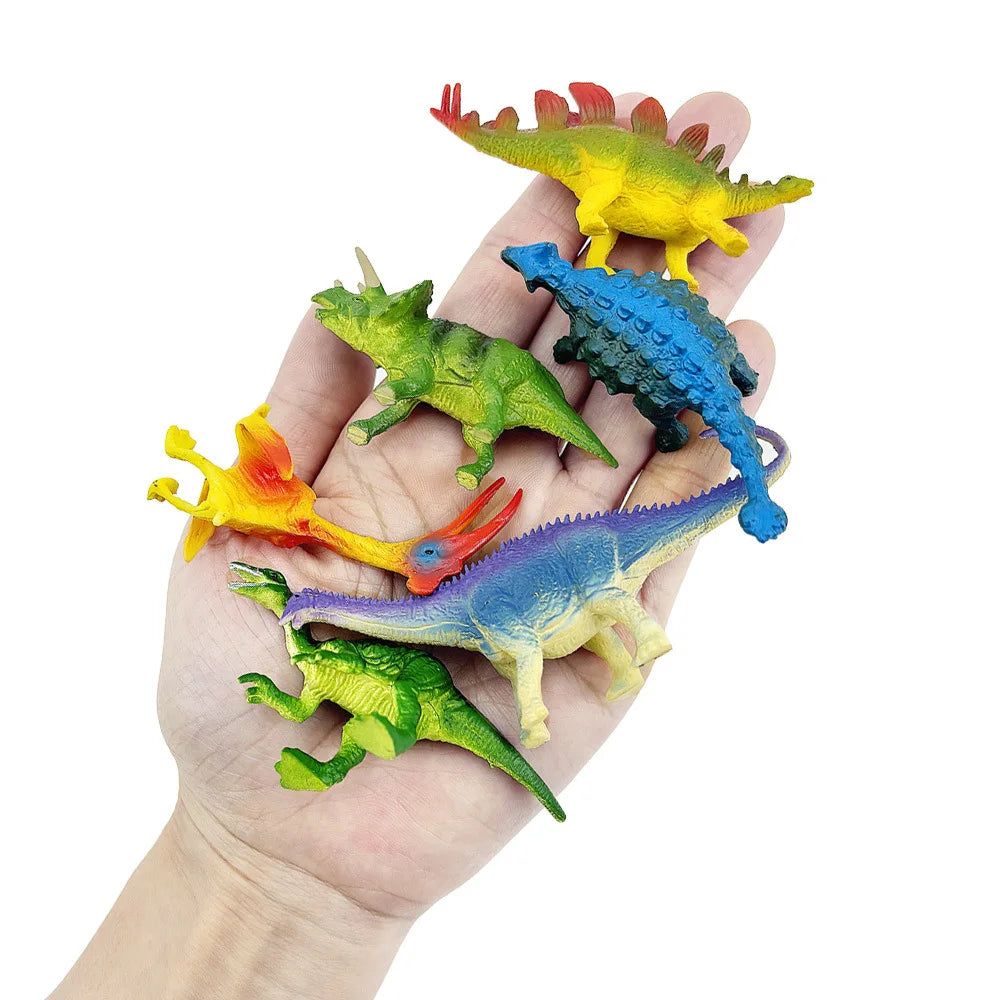 12pcs/set Updated Simulated Solid Dinosaurs Toy Model Realistic Brachiosaurus Tyrannosaurus Rex Toys For Children Christmas Gift