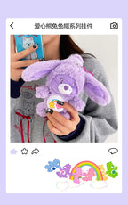 New Genuine Carebears Plush Rabbit Hat Keychain Rainbow Bear Doll Pendant School Bag Ornament Gift