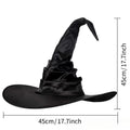 Halloween Witch Hat - Foldable Wizard Cosplay Headgear, Black Devil Cap for Adults Women Men, Party Costume & Decor