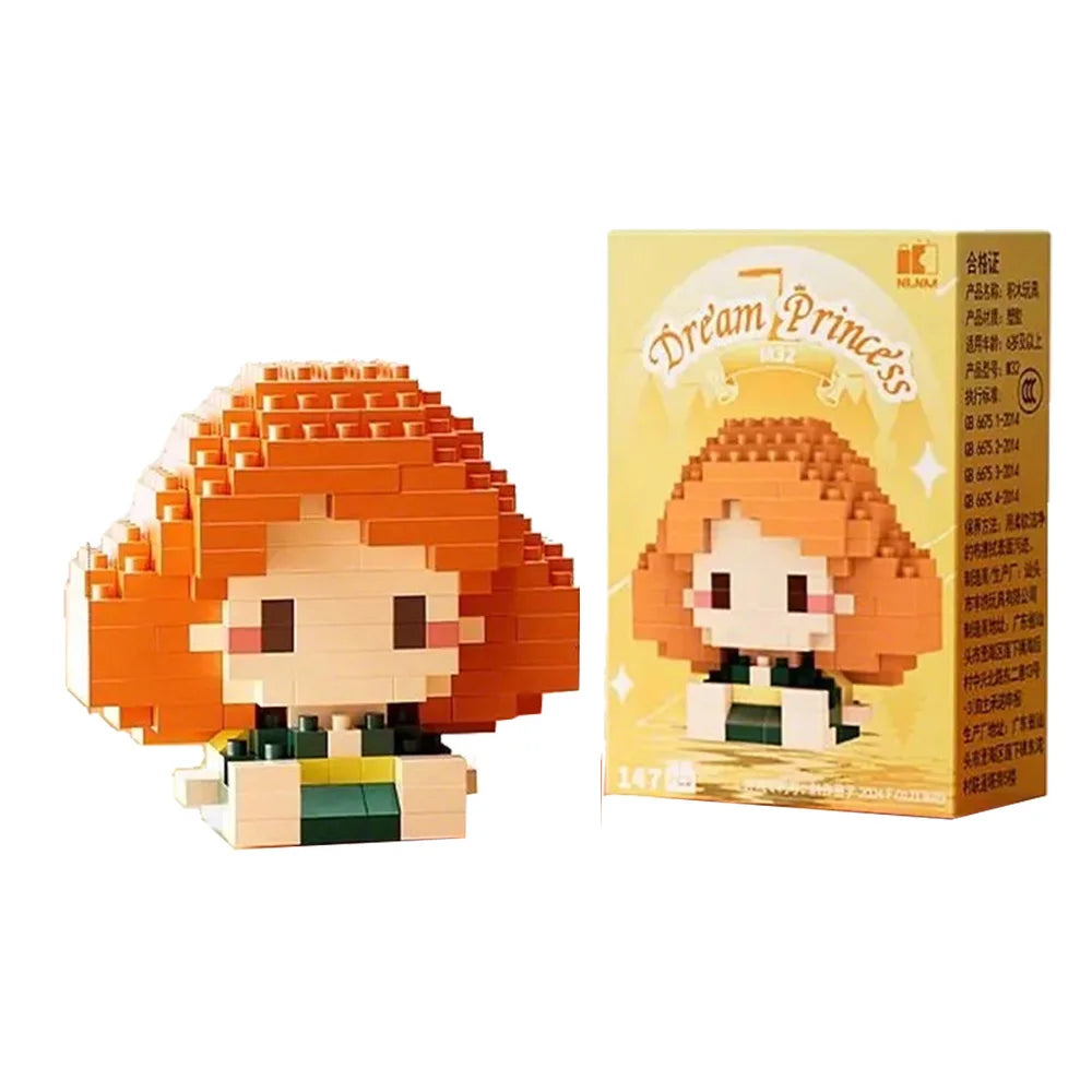 Disney 214 style Winnie LinaBell StellaLou Building Blocks Princess Cartoon Figrues Bricks Children's Assembly Toys Model Gift