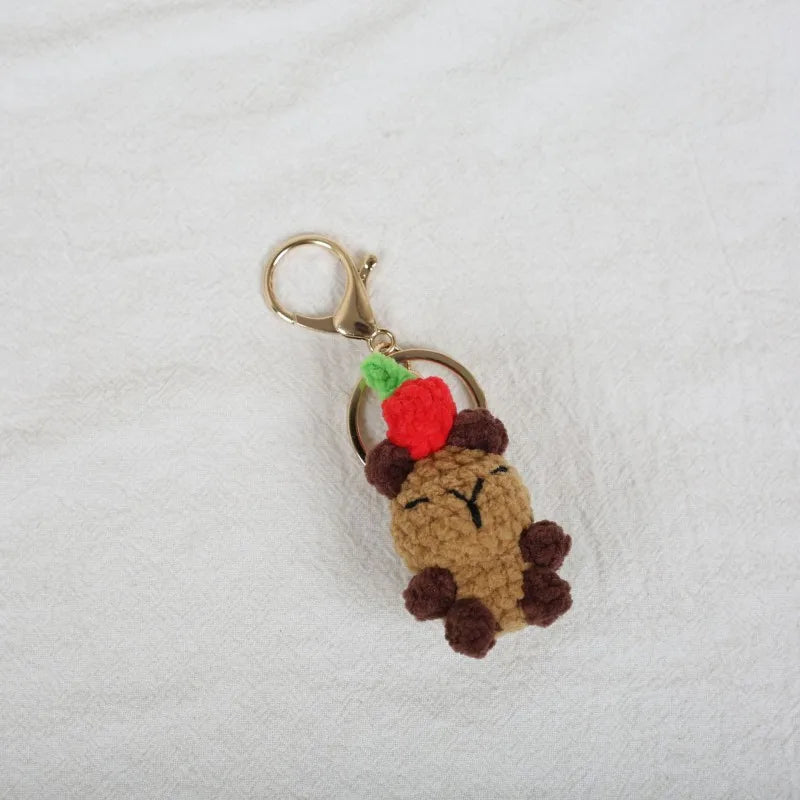 Mini Animal Doll Series Crochet Keychain Knitted Small Rabbit Doll Keyrings Mini Puppy Cute Keychain Wholesale Custom Accessory
