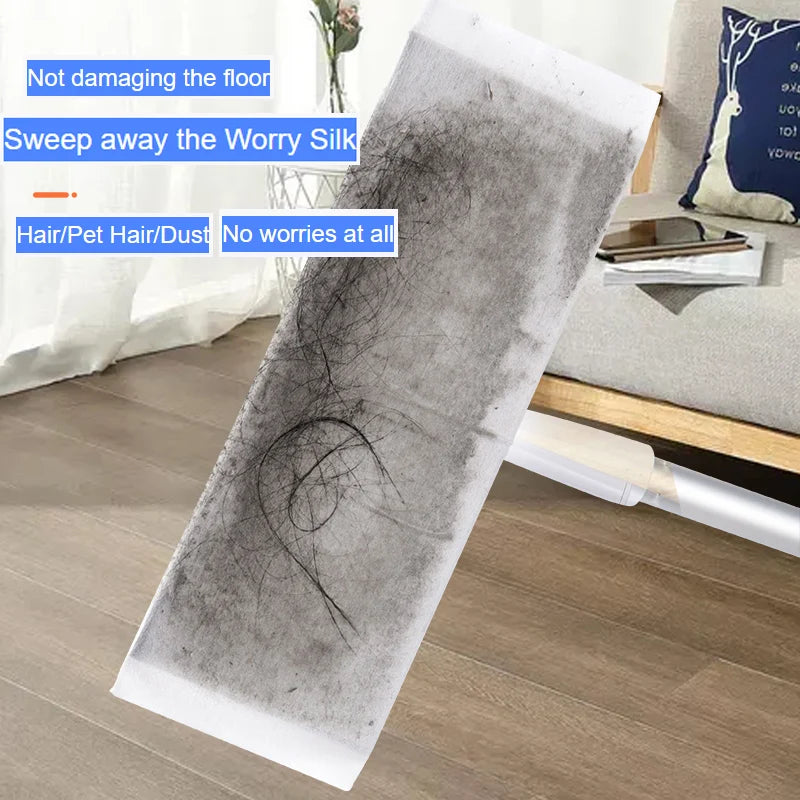 Electrostatic Dust Removal Paper Ultra-fine Fiber Cloth Flat Mop Replacement Pad Disposable Dry And Wet Cleaning Supplies