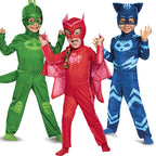 Kids Blue Red Green Jumpsuits Pajamas Cosplay Costume with Mask Night Hero Birthday Party Dress Sets Christmas Costumes