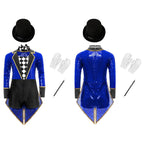 Girls Ringmaster Magician Costume Long Sleeve Leotard Circus Dress Halloween Lion Tamer Theme Carnival Party Fancy Dress Up