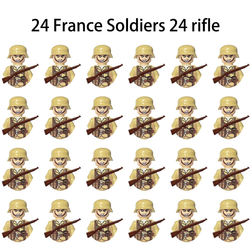 40/set World War II military building blocks National army soldier Character weapon assembly building block Children's toy gifts