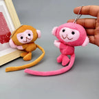 Long Tailed Monkey Keychain Cartoon Plush DIY Doll Pendant Backpack Accessory Gift for Children Girls