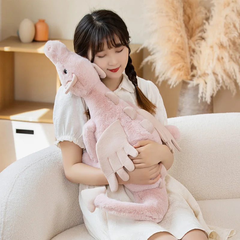 30/50/70/90cm Flying Dragon Action Figure Stuffed Toy Flying Wings Dinosaur Rag Doll White Green Blue Pink Dinos Birthday Gift