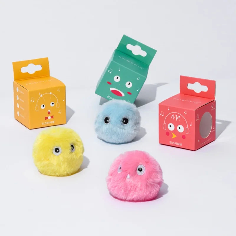 Interactive Ball Smart Cat Toys Plush Electric Catnip Training Toy Kitten Touch Sounding Pet Product Squeak Toy Ball