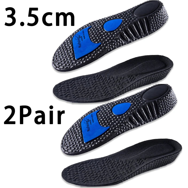1Pair Height Increase Insoles for Feet PU Memory Foam Shoes Pad Breathable Orthopedic Heel Lift Insole for Sport Running Care