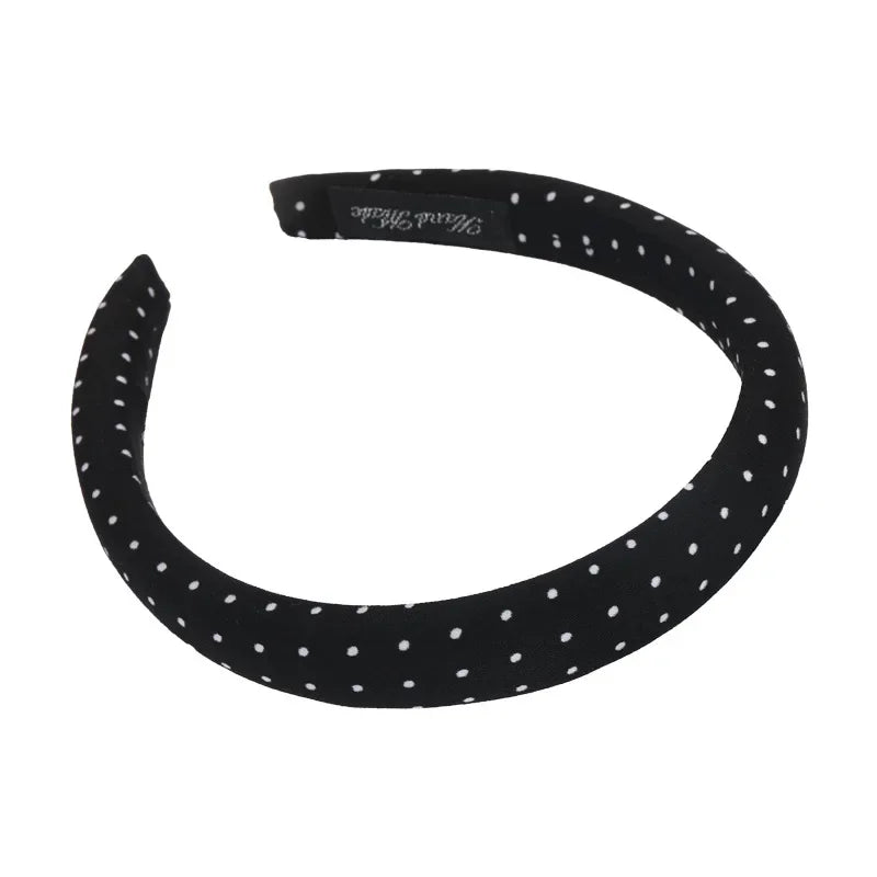 Retro Satin Polka Dot Sponge Headbands for Woman Fashion Temperament Hair Hoop Wash Face Hair Band Female Party Hair Accessories