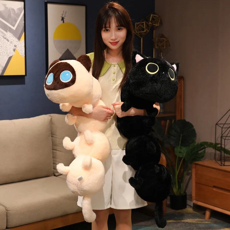 50/80/130CM Creative Cat Caterpillar Plush Toys Stuffed Soft Animal Long Pillow Funny Bed Cushion for Children Gift