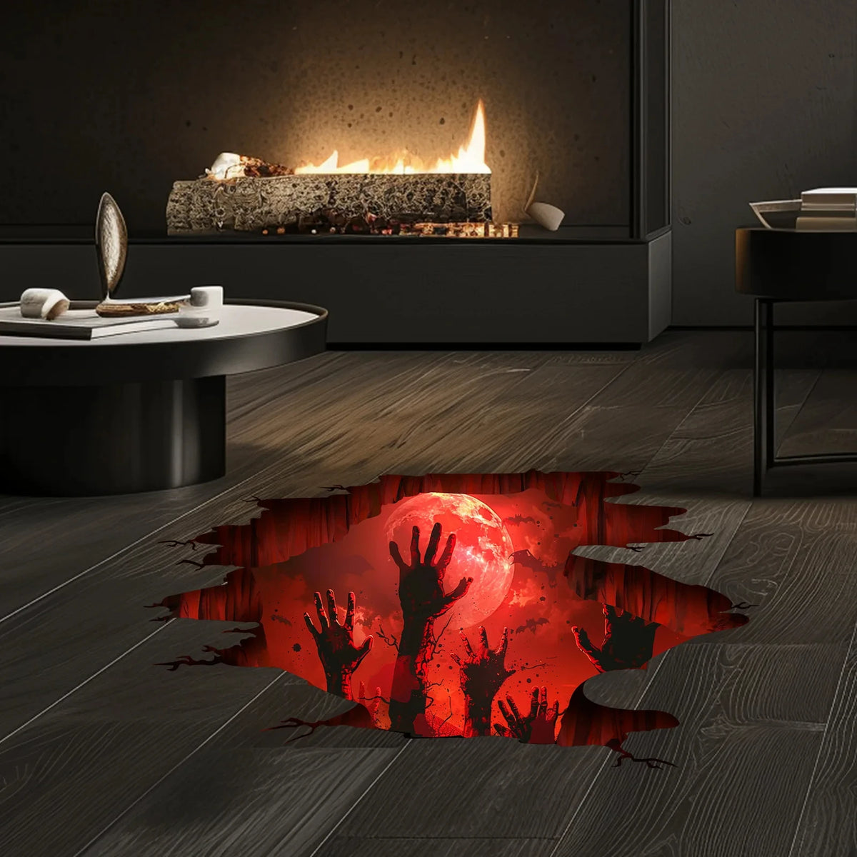 3D Floor Wall Stickers Scary Ghost Halloween Removable Interior Decoration Scary Atmosphere Bar Party Spooky Decoration Props