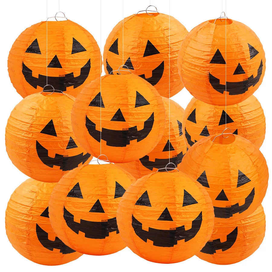 1/6Pcs Halloween Hanging Paper Lantern for Home Indoor Outdoor Garden Decoration Halloween Party Horror Pumpkin Props Ornaments