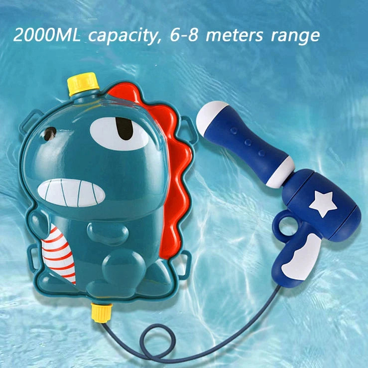 Children's Backpack 2000ml Water Gun Pull Type Large Capacity Storage Summer Funny Parent Interactive Cartoon Backpack Water Gun