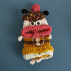 Cute Fruit Series Sausage Mouth Doll Crochet Keychains Custom Knitting Bag For Car Keys Holder Funny Doll Bag For Keys Storage
