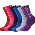 6Pairs/Lot FS Football Socks New Style Round Silicone Suction Cup Grip Anti Slip Soccer Socks Sports Men Baseball Rugby Socks