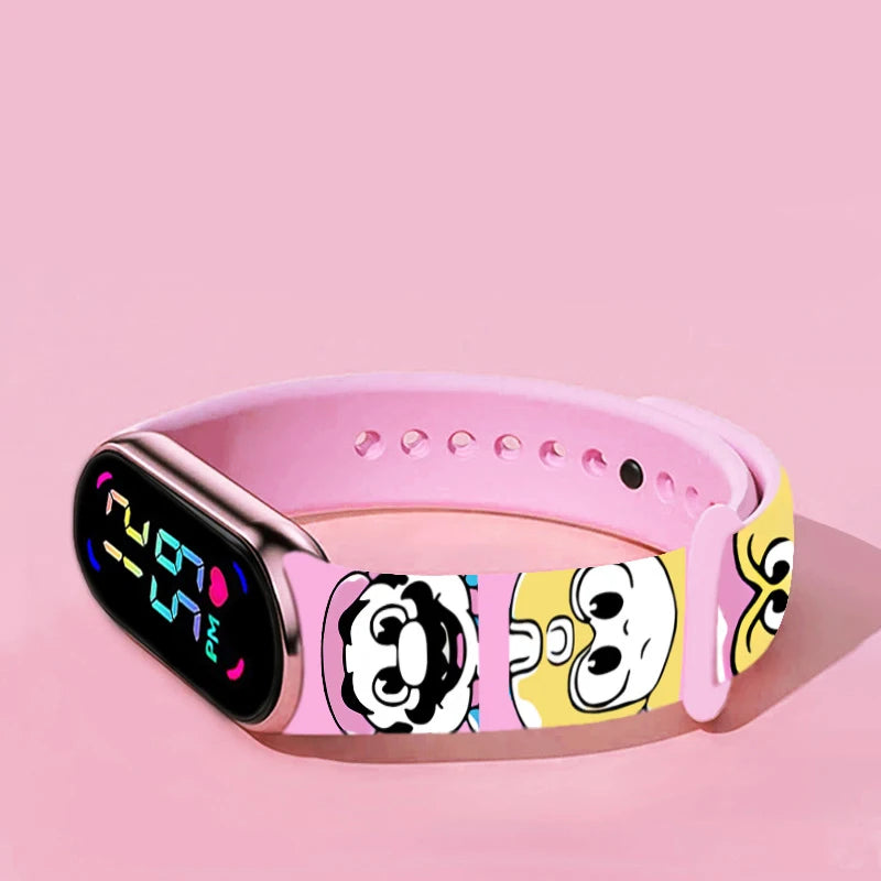 Mario Bros Digital Watch for Kids Waterproof Sport Wristband Luigi Princess Peach Yoshi Bowser Action Figures Children