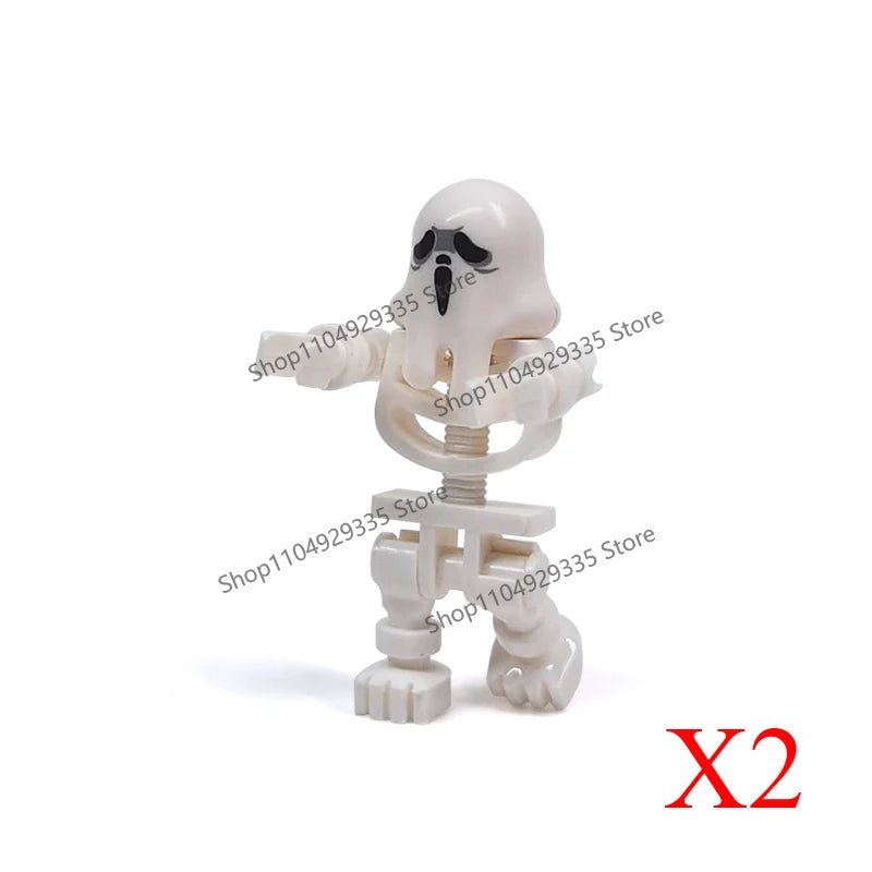 Halloween Scene Building Blocks Skeletons Ghosts Army King Assembled Charactesrs Figures DIY Accessories Bricks Toys Kids Gifts