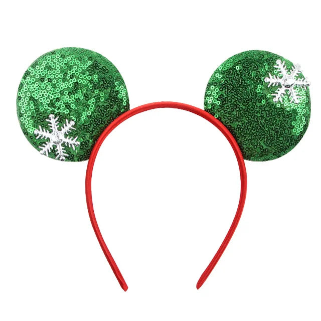 2026 Festival Party Cosplay Mouse Ears Headband 3.3" Ears Glitter Hairband For Boys Girls DIY Cartoon Hair Accessories