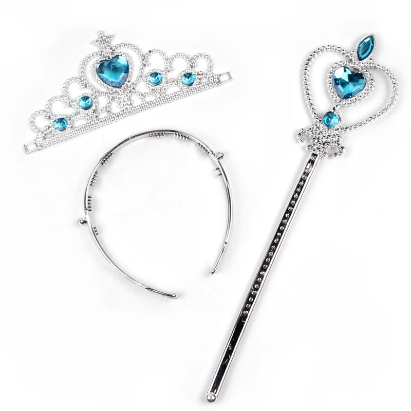 New Frozen Series Elsa Headband For Girls Snow Wig Braid Rhinestones Crown Hairband Birthday Party Princess DIY Hair Accessories