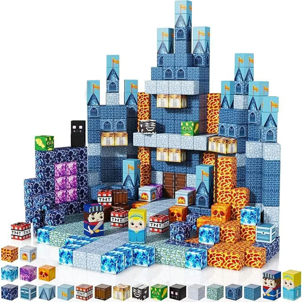 Sensory Montessori Stacking Cubes Construction Set Magnetic Building Blocks Magnet Cube Mine Set Toys Birthday Gift