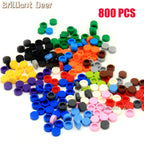 800PCS FLAT Tile 1x1 Dots Round Bricks 35381 98138 MOC DIY Building Blocks Parts for Mosaic Portrait Art Design Children Toys