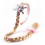 New Frozen Series Elsa Headband For Girls Snow Wig Braid Rhinestones Crown Hairband Birthday Party Princess DIY Hair Accessories