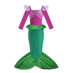 Ariel Little Mermaid Short Sleeve Tulle Dress for Girls Cosplay Princess Costume Carnival Birthday Party Outfit 2-8Y Vestido