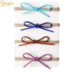 1 Set 2024 Classical European Suede Tied Hair Bow Baby Nylon Headband DIY Hair Accessories Hair Bands for Girl Headwear