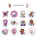 500pcs/Roll Cartoon Gabbys Dollhouse Roll Stickers Graffiti Luggage Suitcase Skateboard Phone Cute Sticker Children Decal Gifts