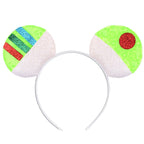 2026 Festival Party Cosplay Mouse Ears Headband 3.3" Ears Glitter Hairband For Boys Girls DIY Cartoon Hair Accessories