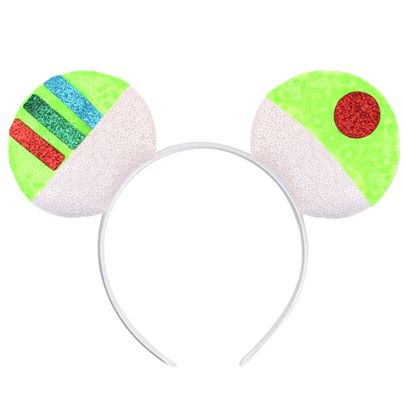 2026 Festival Party Cosplay Mouse Ears Headband 3.3" Ears Glitter Hairband For Boys Girls DIY Cartoon Hair Accessories