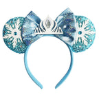 Frozen Elsa Mickey Mouse Ear Headband Sparkling Purple Bow Hair Hoops for Party Valentine Day Gift Holiday Hair Accessories