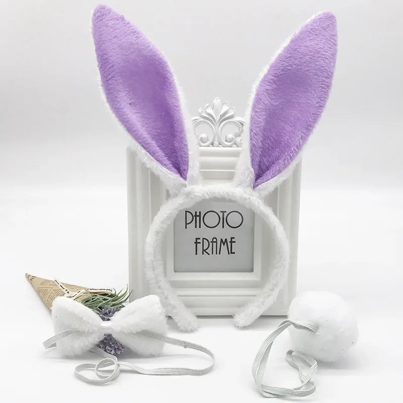 3pcs /set New June 1 Children's Day Holiday Party Activity Performance Animal Plush Rabbit Ears Hair Hoop Accessories Headdress