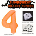 40 inch Orange Number 0-9 Balloon Halloween Horror Theme Birthday Balloon Set Spider Web Bat Festival Decoration Photo Props