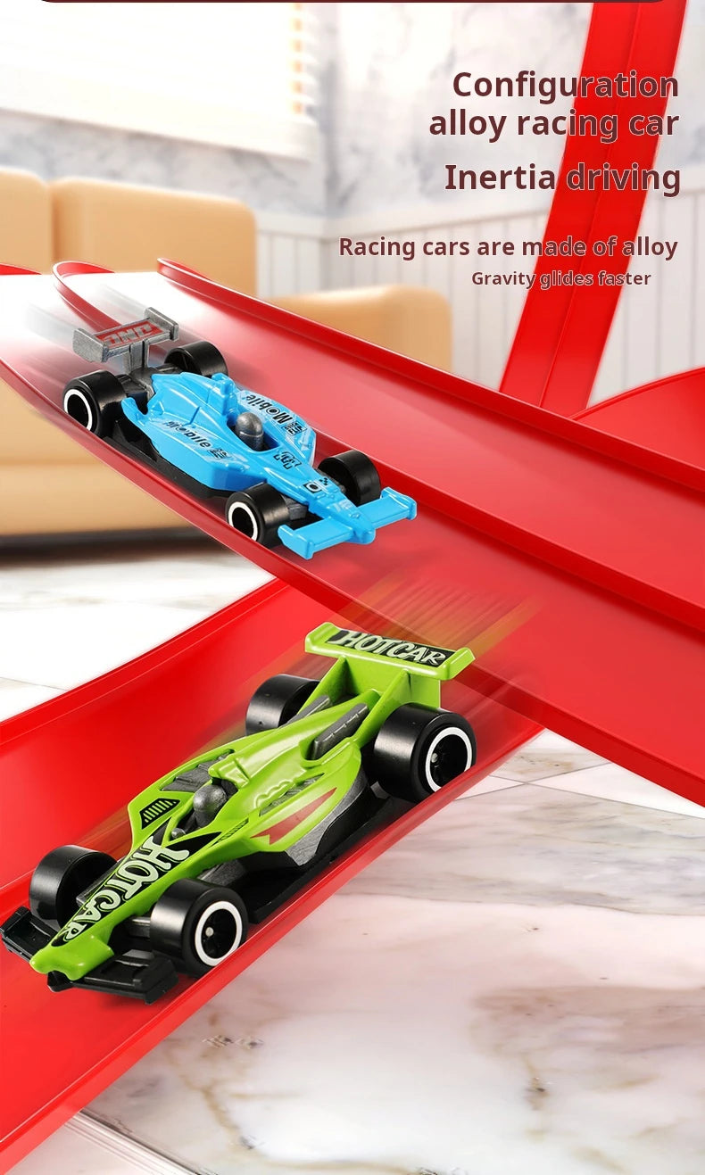 Net Bag/Box 13Ft/16.3Ft Flexible Track Toy & Mini Car DIY Competitive Rail Vehicle Game Educational Gift for Children Christmas