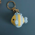 Ocean Series Animal Doll Crochet Keychain Handmaking Knitted Tropical Fish Keyrings Crochet Shark Doll Keychain Custom Accessory