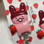 4Pc Strawberry Chocolate Bunny Hairpins Cute Cartoon Design Durable Plastic Hair Accessories Styling Fixed Decorative Hair Pinch