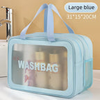 Dry & Wet Separation Transparent PU Makeup Bag