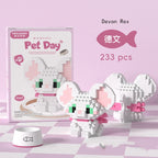 18 Styles Little Dog Cat Cute Pet Small Building Block Model Series Ornaments Children's Toys Miniature Bricks