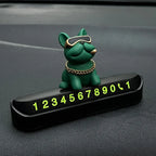 Cute Funny Bulldog Car Temporary Parking Number Plate - Dashboard Decor Auto Accessories Cute Gift Automobiles Voiture
