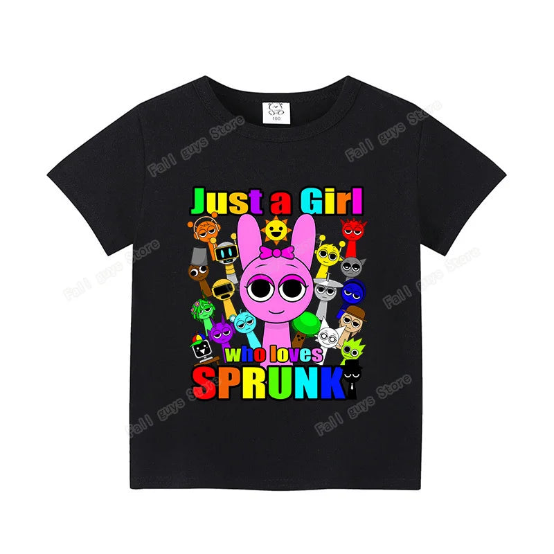 Sprunkis T-shirts Cartoon Oren Wenda Outdoor Clothes Short Sleeve Summer Cute Base Top Funny Birthday Gift