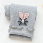 Bunny Butt Leggings for Girls - Playful Cotton Pants with Fluffy Tail Ear Details Perfect for Toddler Little Girl Everyday Wear
