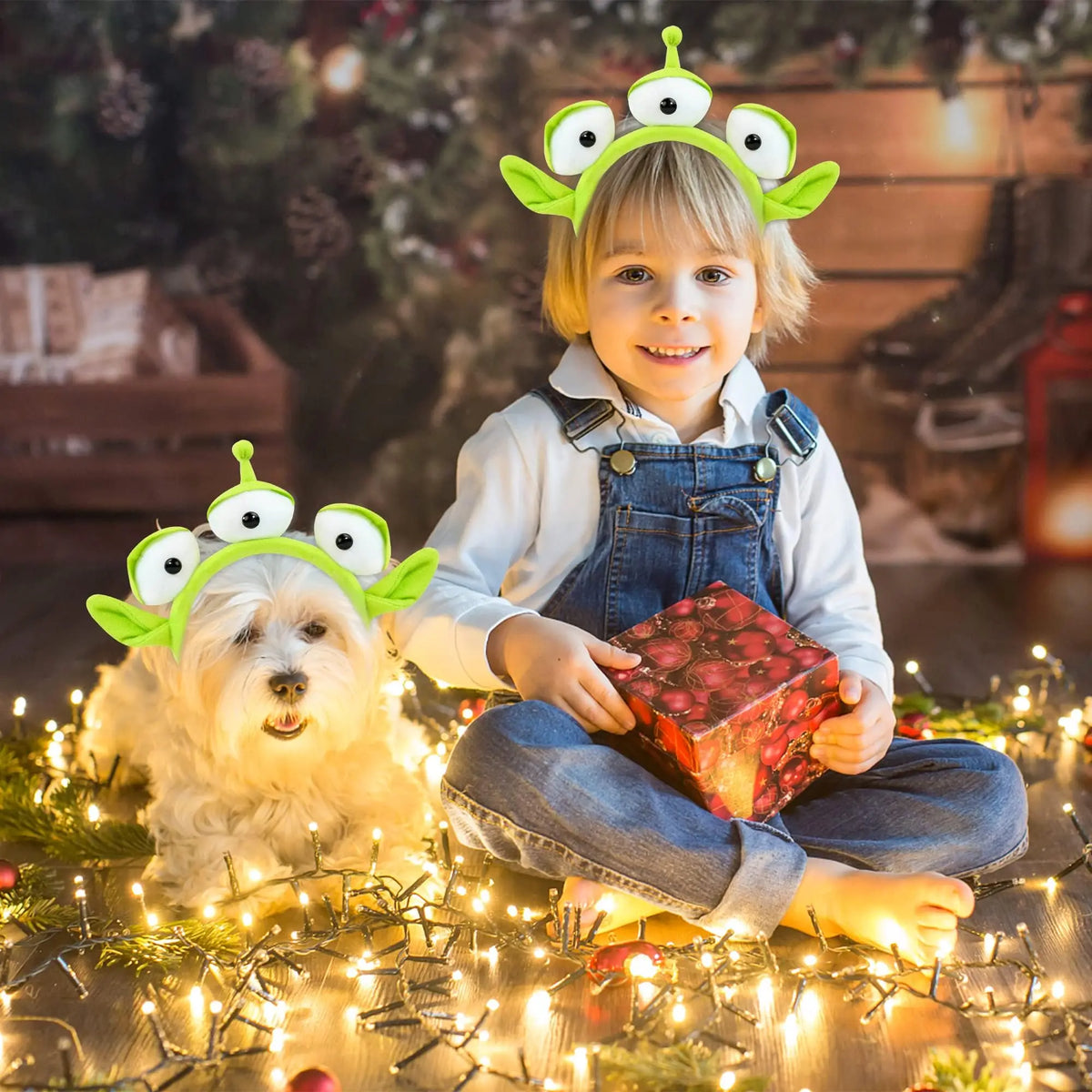 Three-Eyed Alien Headband Halloween Monster Plush Cute Headwear Hat Accessories for Theme Party Girls and Kids