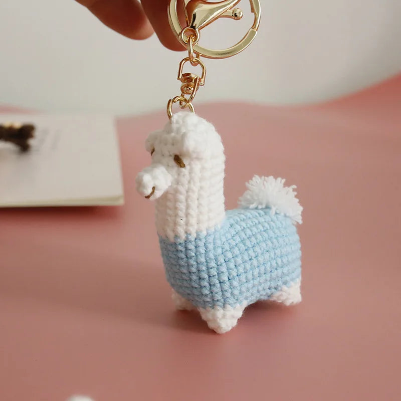 Funny Zebra Crochet Keyrings For Bag Pendant Handmake Animal Doll Knitting Keychain Cute Sheep Keyrings Gifts Custom Accessories