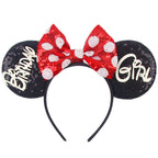 2026 Trip Mouse Ears Headband for Girls Women Sequin Castle 5"Bow Hairband Festival Party Cosplay DIY Hair Accessories