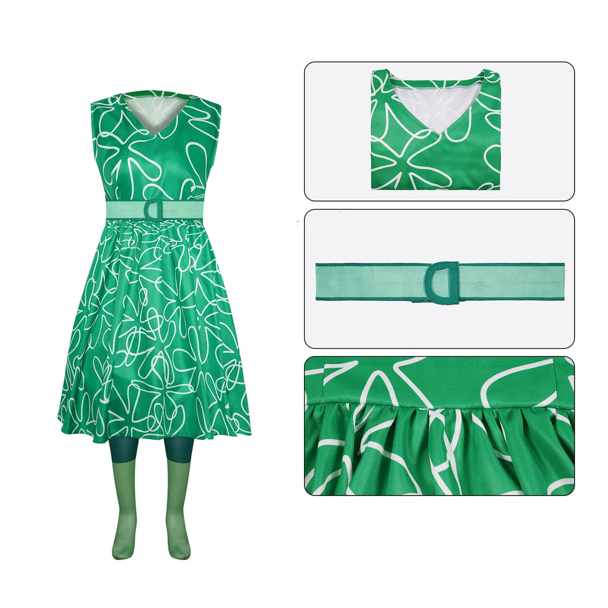 Movie Joy Disgust Cosplay Costume for Women Dress Halloween Costume Joy Disgust Outfits for Women Role Play