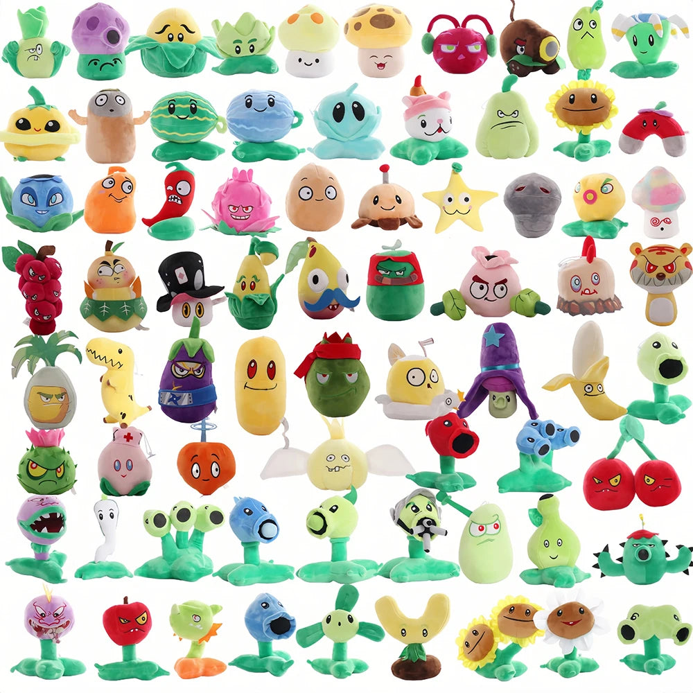 72 styles Plants VS Zombies 15-20cm Plush Toys Cartoon Doll Peashooter Cherry Wall-Nut Sunflower Squash Split Pea Kids Gift