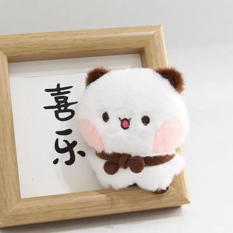 Cartoon Panda Bubu and Yier Keychain Pendant Dolls Cute Panda Bear Doll Keyring Handbag Decor Accessories Couple Gifts